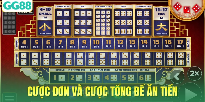 Cược đơn và cược tổng để ăn tiền