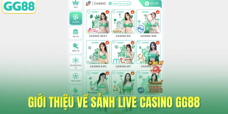 Giới thiệu về sảnh live casino GG88