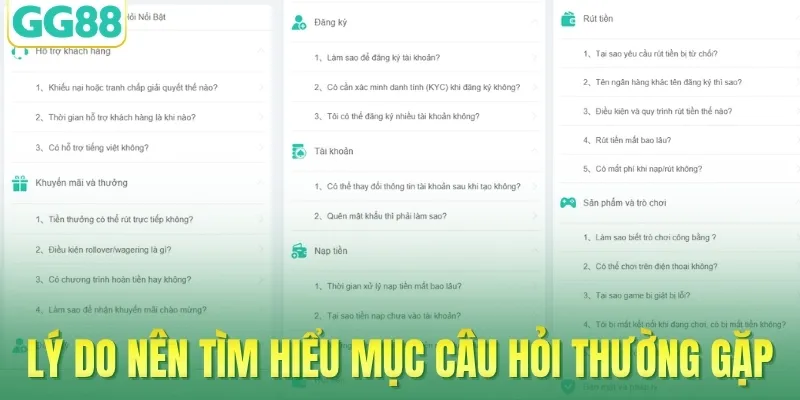 Lý do nên tìm hiểu mục câu hỏi thường gặp