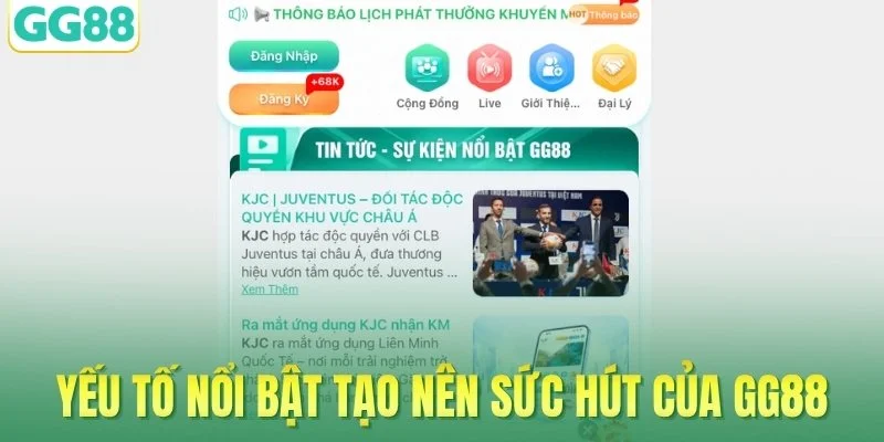 Những yếu tố nổi bật tạo nên sức hút của GG88
