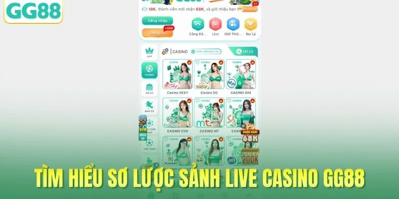 Tìm hiểu sơ lược sảnh live casino GG88